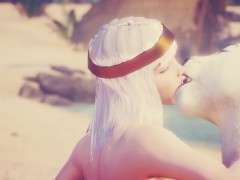 Кошка FURRY сесбиянит с египетской жрицей Клеопатрой на диком пляже - Screenshot 15 of 16 - Yiff