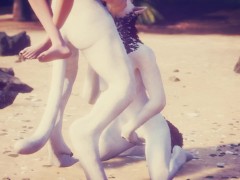 Кошка FURRY сесбиянит с египетской жрицей Клеопатрой на диком пляже - Screenshot 16 of 16 - Anime