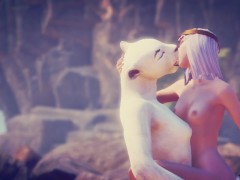 Кошка FURRY сесбиянит с египетской жрицей Клеопатрой на диком пляже - Screenshot 8 of 16 - 3some