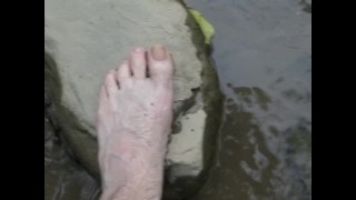 Sexy toe play in water