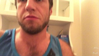 On Toilet Hairy Cock Rub-Out