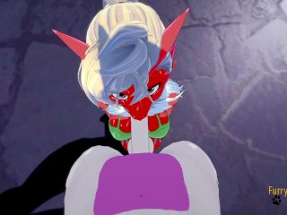 Pokemon Hentai Furry - POV Blaziken x Mewtwo blowjob and fucked