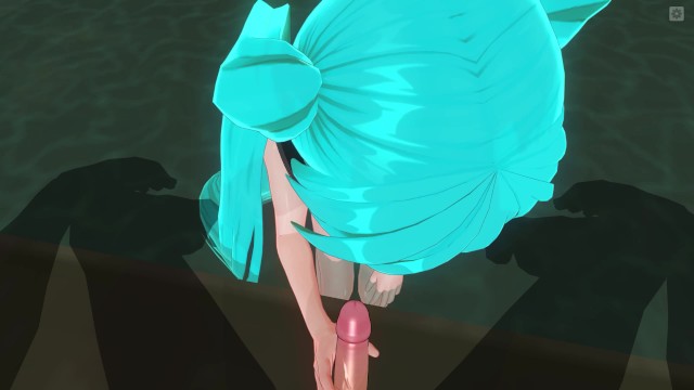 3D HENTAI POV Хацуне Мику отсасывает у тебя