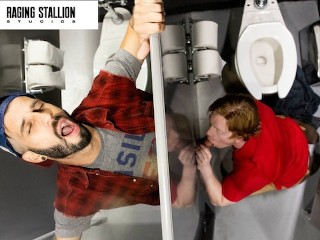 Muscled Hunk Takes a Big Cock to the Ass at Glory Hole - Raging Stallion