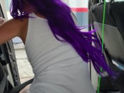 Preview 6 of Autumn South Cleans Her Van At The Car Wash (Public Nudity)