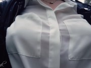 Preview 2 of Boobwalk, White Blouse and Leather Jacket