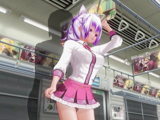 3D HENTAI Schoolgirl didn't wear panties_on the train (Part_1)