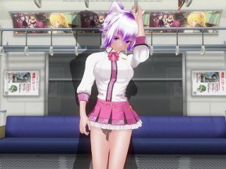 3D HENTAI Schoolgirl didn't wear panties on the train (Part 1)