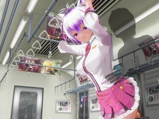 3D HENTAI Schoolgirl Não Usava Calcinha no Trem (PARTE 2)