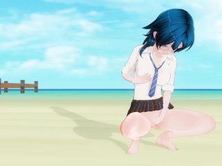 schoolgirl, uncensored hentai, hentai beach, hentai masturbation
