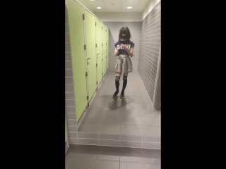 Sissy goes to ladies' room for the first time