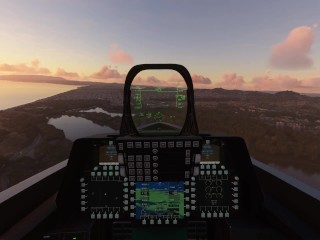 Vliegen Rond San Francisco in Sunset in Mijn F-22 Raptor