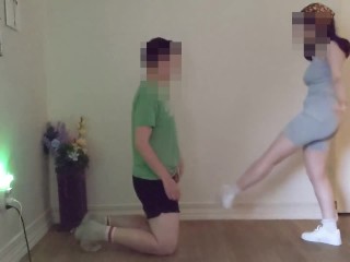 Princess Tee Ballbusting in her new White Sneakers