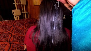 Step Sister Gets A Big Load Of Cum In Her Hair