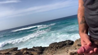 Wandern am Meer: Outdoor JERK + PISS + CUMSHOT