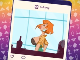 cartoon, milf, big tits, redhead