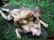Preview 6 of Muddy Nature MILF Takes Intense Grinding On Pussy And Ass From Hairy Cock