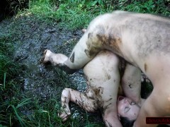 Muddy Nature MILF Takes Intense Grinding On Pussy And Ass From Hairy Cock