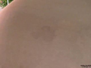 Tiny Trishais outside when her white boyfriend wants a blowjob