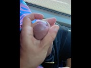 Preview 1 of Risky Handjob on Public Bus - Ruined Orgasm and Post Cum Play in Public!