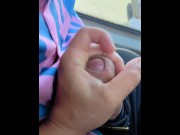 Preview 2 of Risky Handjob on Public Bus - Ruined Orgasm and Post Cum Play in Public!