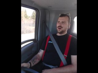vertical video, truck driver, mega cum, solo masturbation