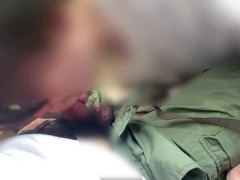 テントの中で股間にテントが張ってきたからエッチな人妻熟女に濃厚なフェラチオしてもらった★