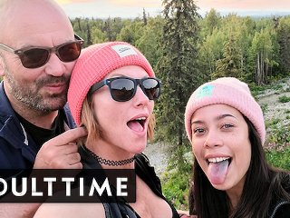 adulttime, natural tits, polyamorous, cunnilingus