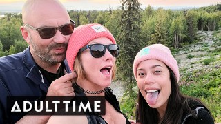 ADULT TIME - POV Hot Polyamorous Throuple Has Threesome In The Woods
