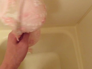 Pissing on Cup of Pink Bra!