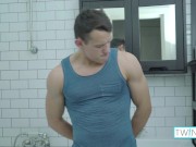 Preview 2 of Cute Hunk Luke Strockes His Boy Meat And Shoots A Big Load!