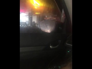 Slobbering blowjob at the in n out driveway (throatpie)