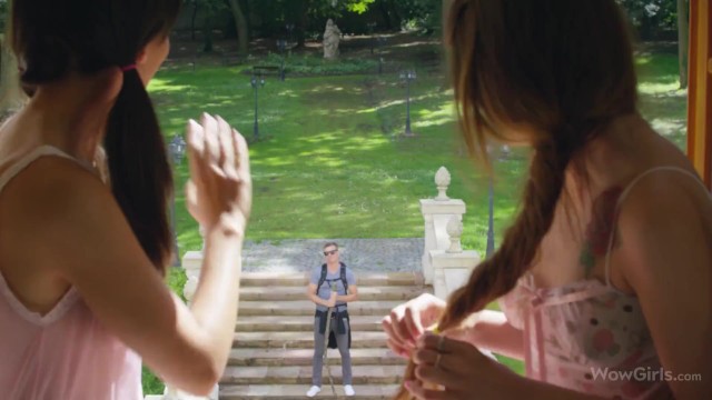 WOWGIRLS Shrima Malati and Elle Rose Invite a Stranger to their House and he Fucks them both 