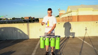 Drum on Pringles Cans (sour cream and onion)