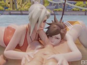 Preview 1 of Mercy and Tracer SummerTime Threesome