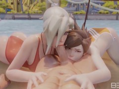 Mercy and Tracer SummerTime Threesome