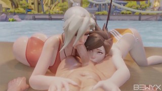 Mercy and Tracer SummerTime Threesome