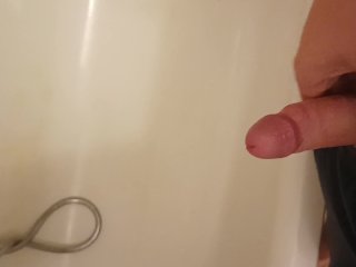 big cock, bathroom, moaning, masturbation