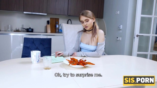 SISPORN Small-tittied Blonde gives a Blowjob and then has Vaginal Sex