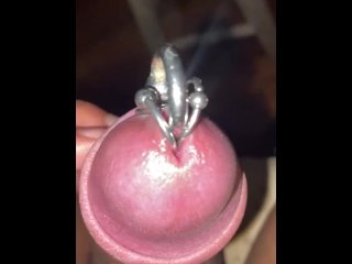 pierced cock, solo male, pov, rings