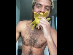 Sexy stud eats mango Mount Men Rock Mercury