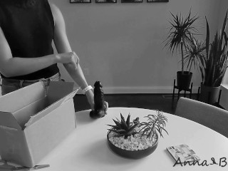 Anna Bound Unboxes Huge Black Dildo and Puts it to Work while Rubbing her Pussy and Ass [trailer]