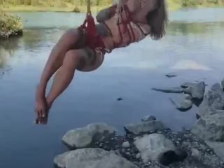 Shabari outdoors below a train track!