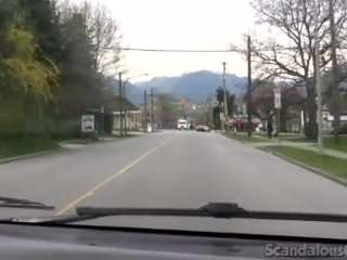 Hot Girlfriend Flashes Tits While Boyfriend Is Driving
