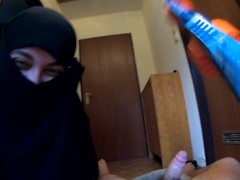 Video I Fucked Hijab Stepmom ( husband raided the house ) look to the end