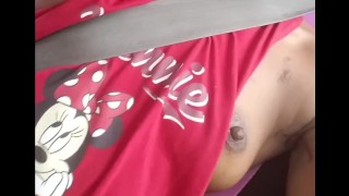 Flashing my wife tits while driving