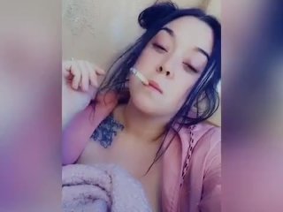 solo female, goddess, smoking fetish, big tits