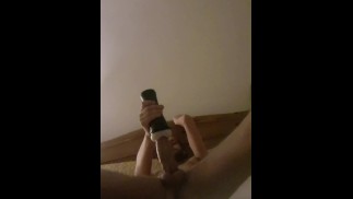 Big cock white boy trying out new toy