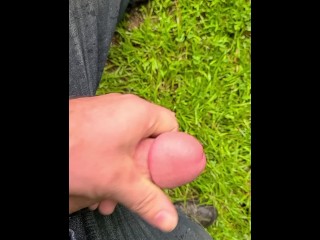 Jacking off Outdoors in the Rain. Nature is a Huge Turn on for Me! too Horny to Hold the Camera!