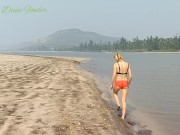Preview 1 of Shameless Blonde Girl Getting Naked & Changing Cloths on Public Beach